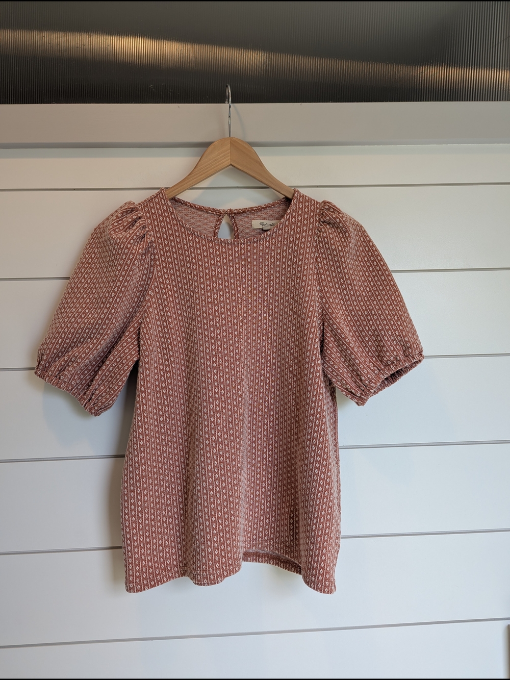 Madewell Blush-Patterned Puff Sleeve Top - Picture 3 of 10